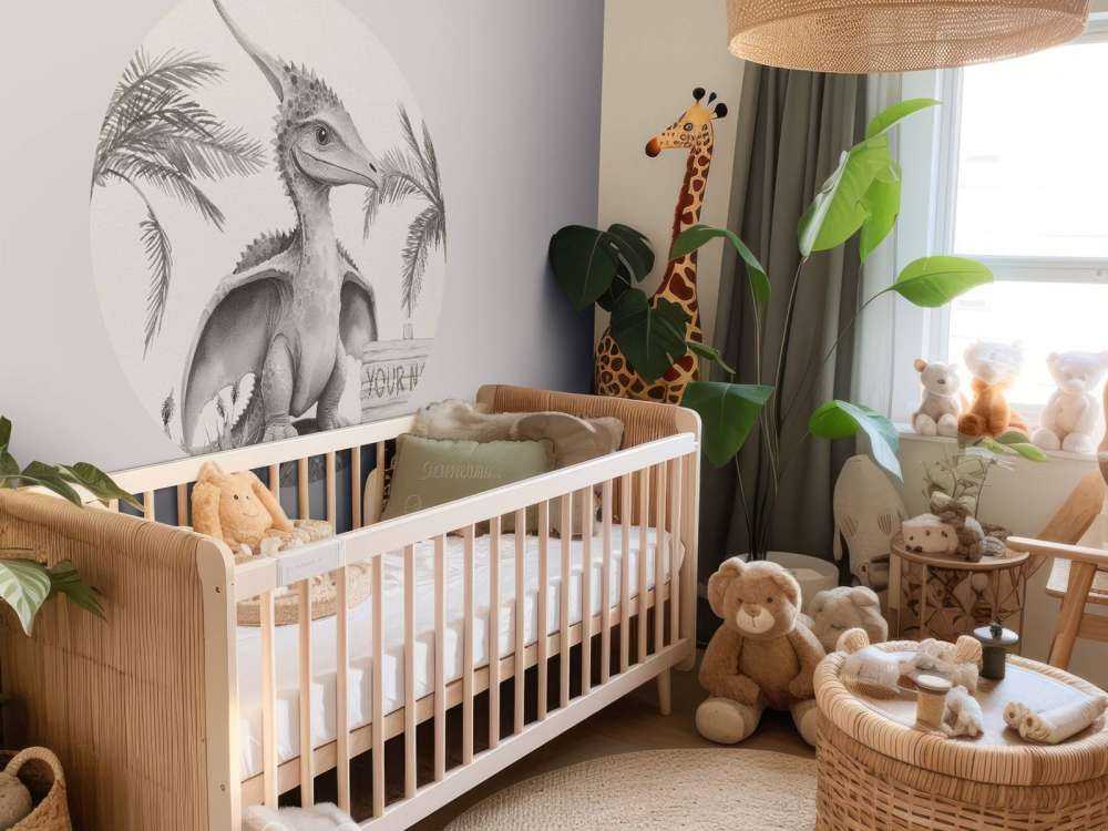 Młody pteranodon w beżowej dżungli