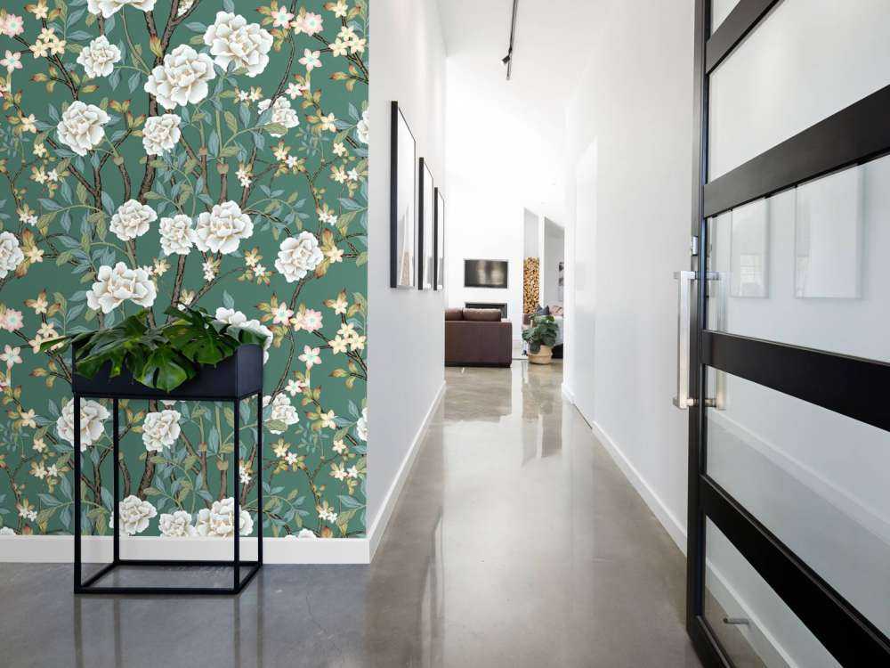 Piwonie na zielonym tle