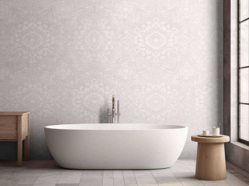 Złota mandala Boho - neutralny szary