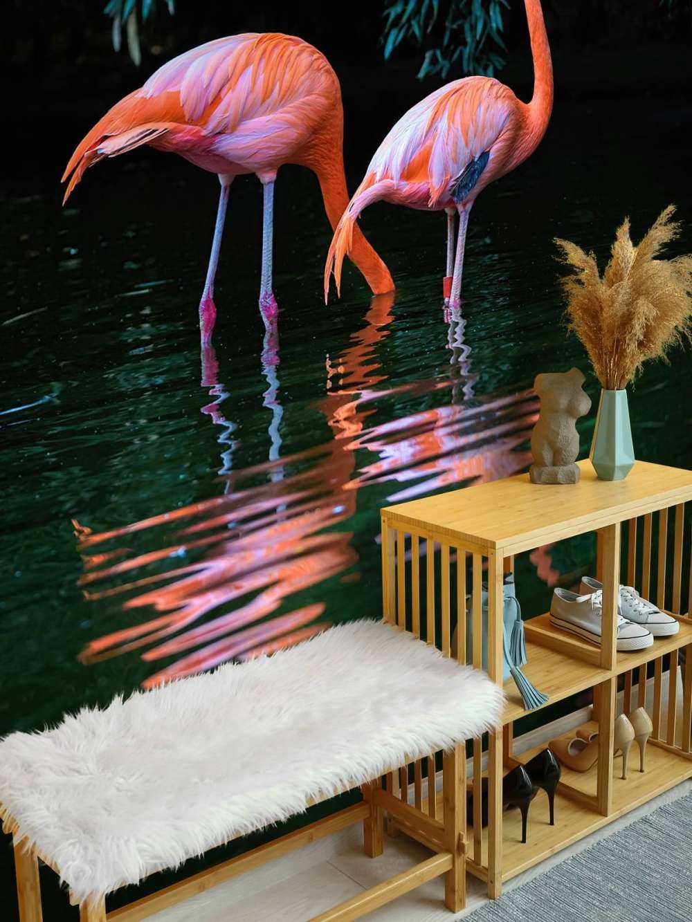 Dwa karaibskie flamingi