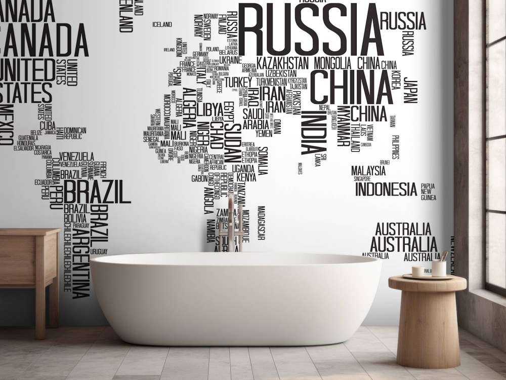 Typograficzna mapa świata