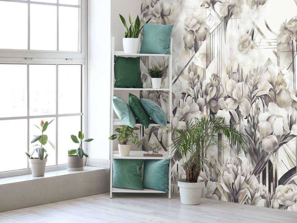 Ogromne akwarelowe irysy zielone