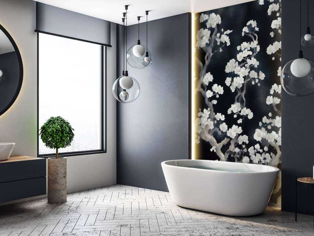 Cudowny kwitnący las - czarny