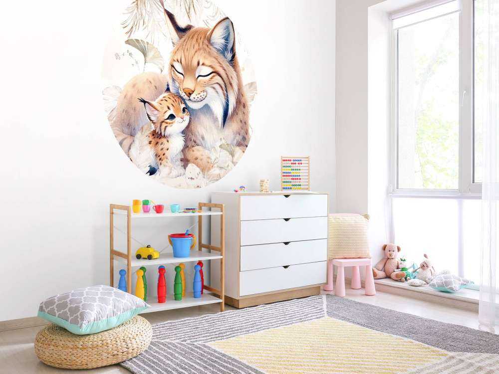 Kochająca ryś z młodym