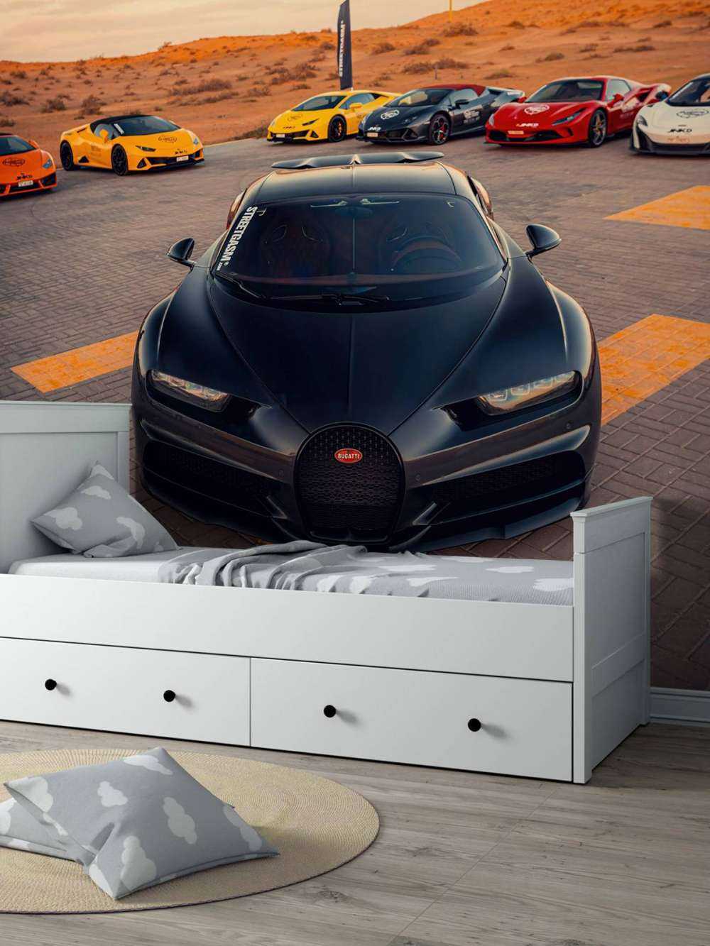 Hypercars przy zachodzie słońca