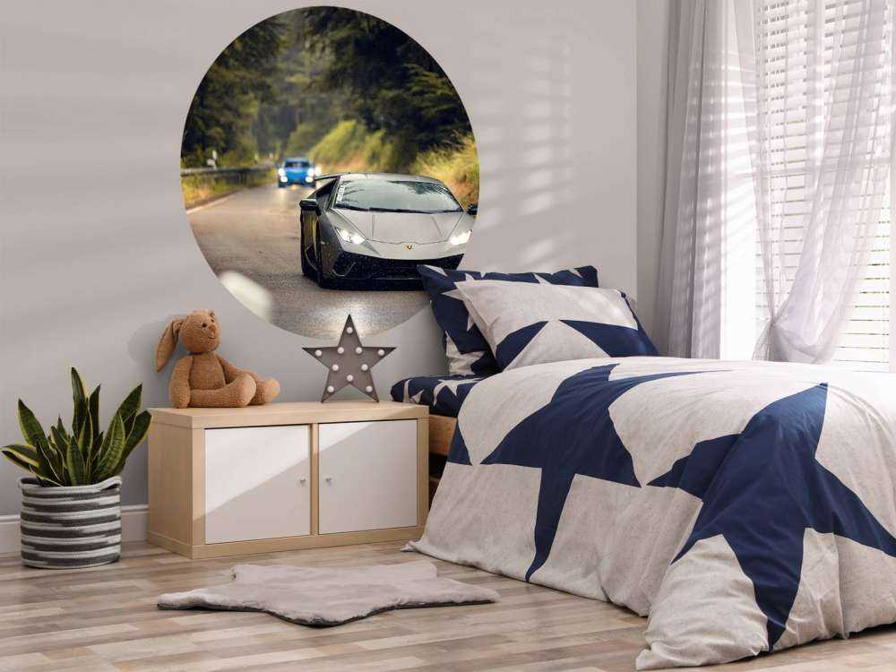 Matowy szary Lamborghini w naturze