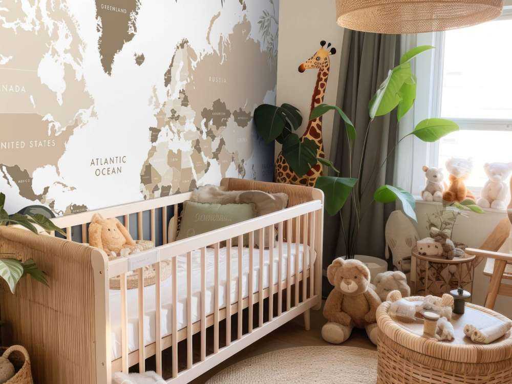 Mapa świata z zwierzętami z dżungli