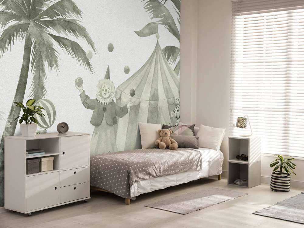 Wesołe zwierzęta cyrkowe w kolorze zielonym