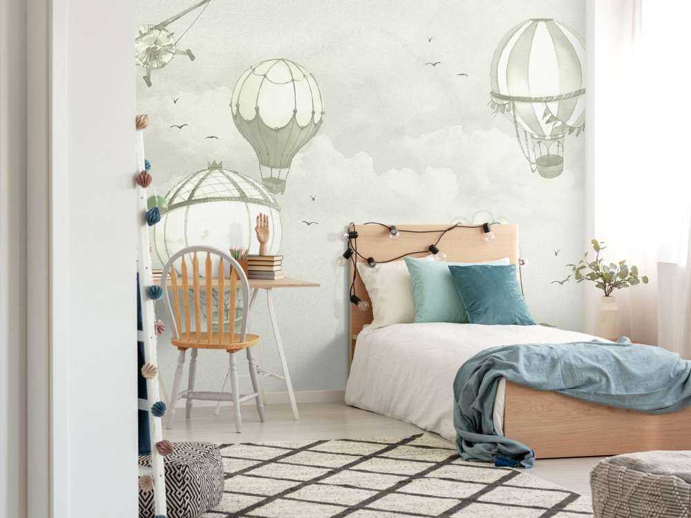 Balony na ogrzane powietrze w kolorze zielonym