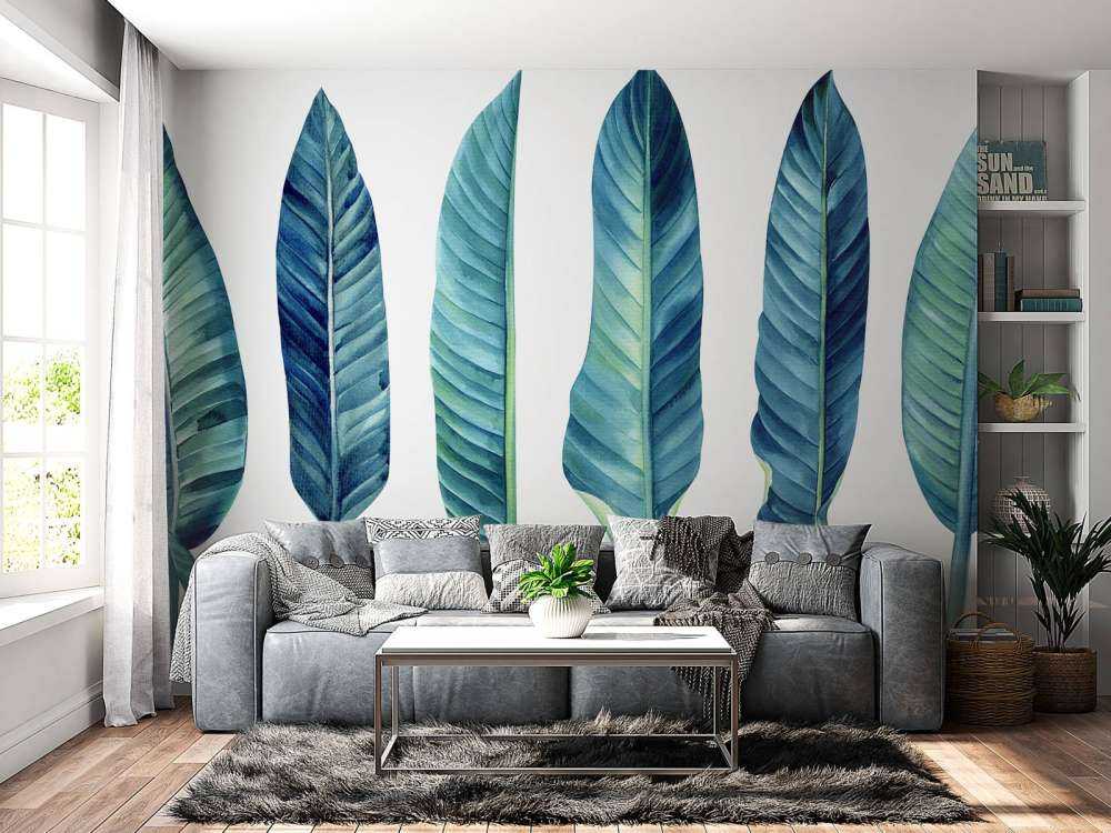 Tropikalne liście na białym tle