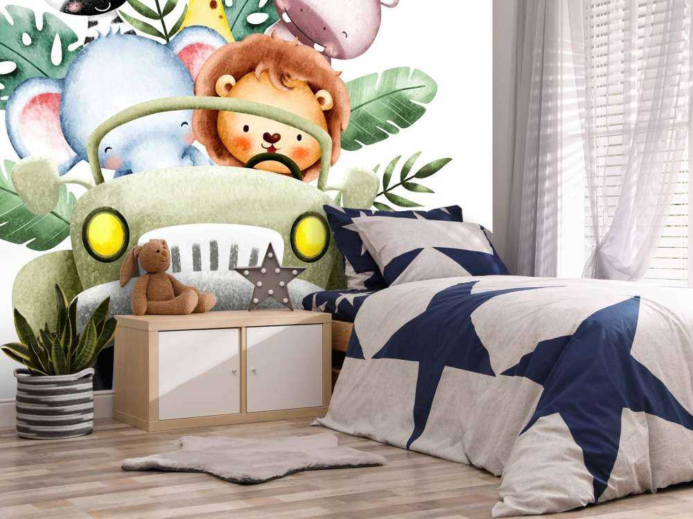 Zwierzęta safari w jeepie