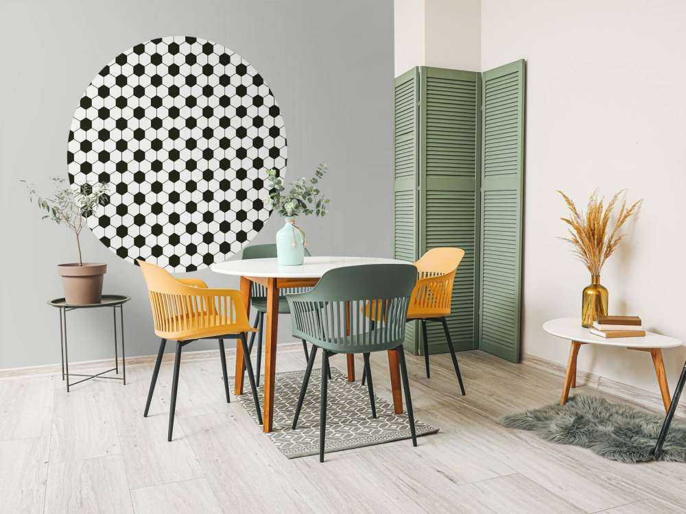 Czarno-białe wielokąty geometryczne w kolorze czarnym i białym