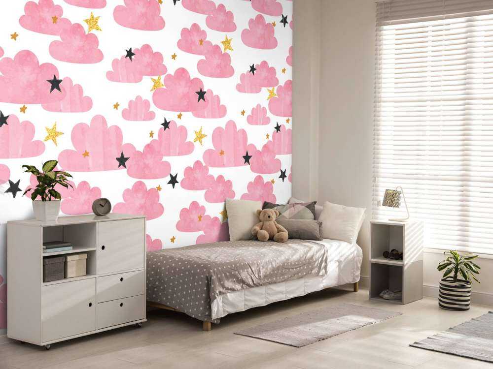 Akwarelowe chmury, różowe