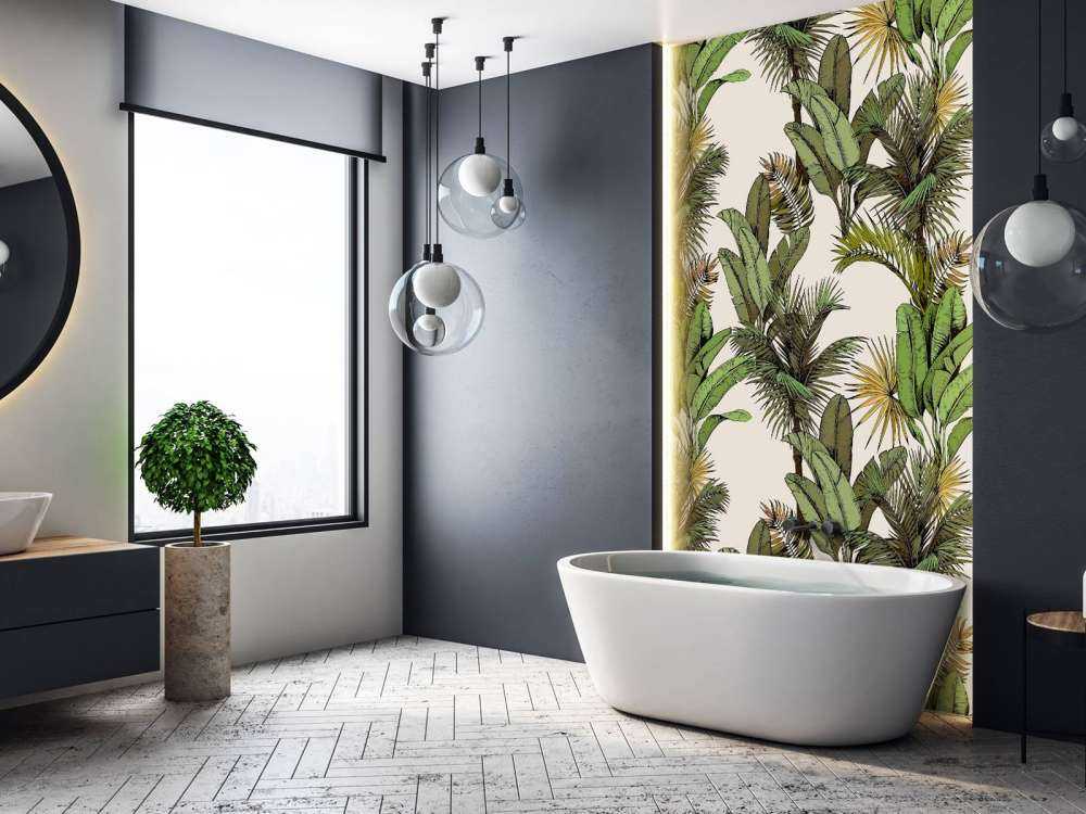 Tropikalne liście palm i bananów