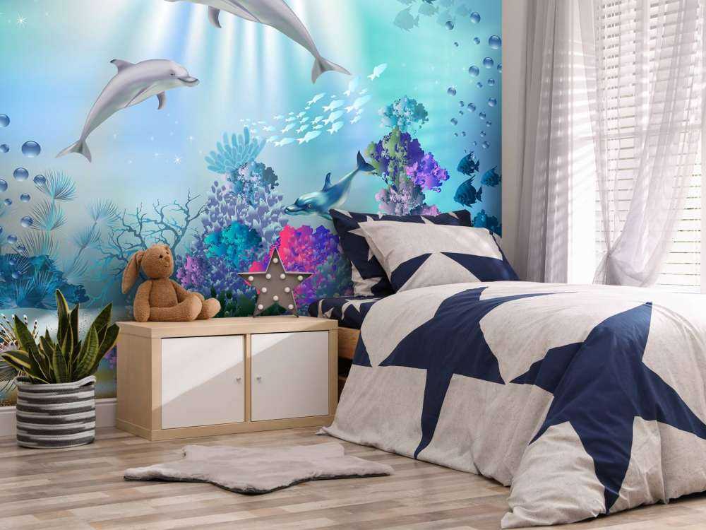 Podwodny świat z delfinami