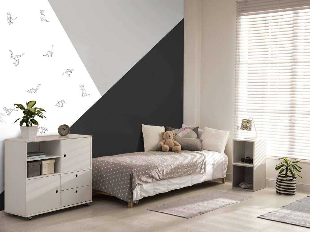 Czarno-białe trójkąty z dinozaurami