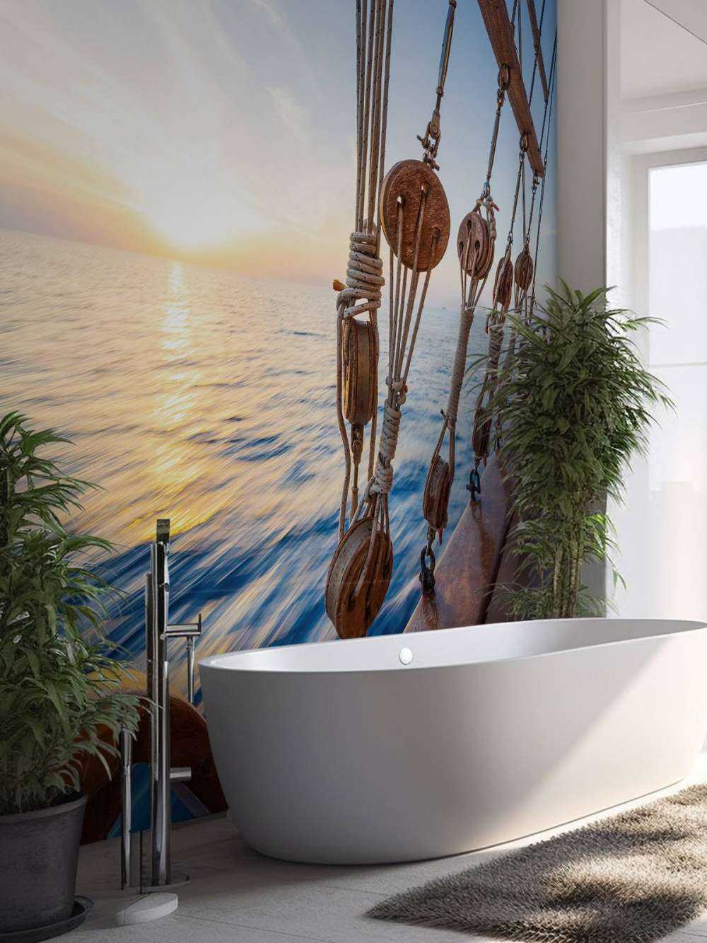 Żaglówka o zachodzie słońca