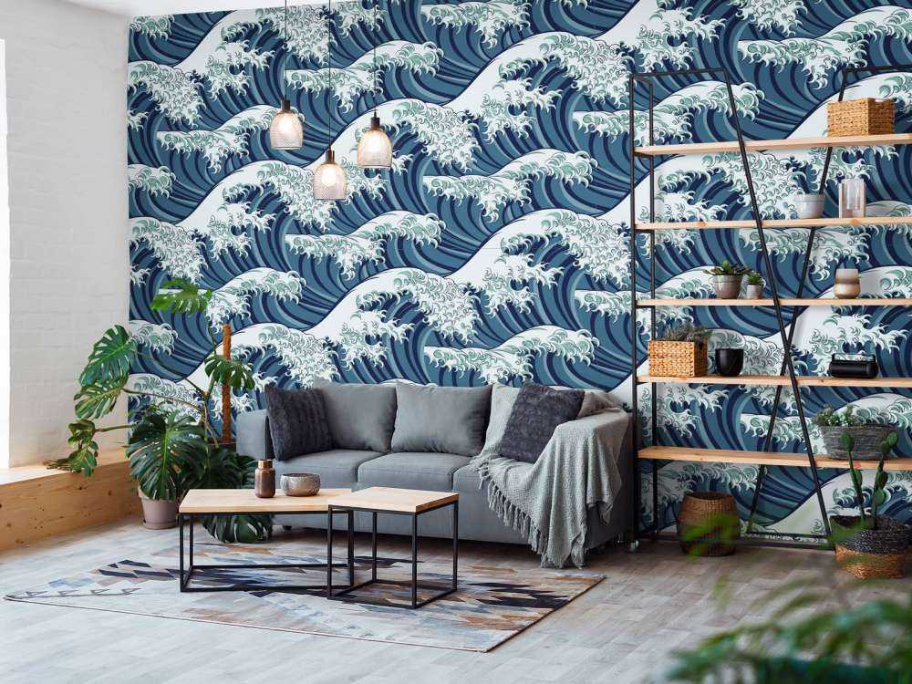 Niebieskie dzikie fale