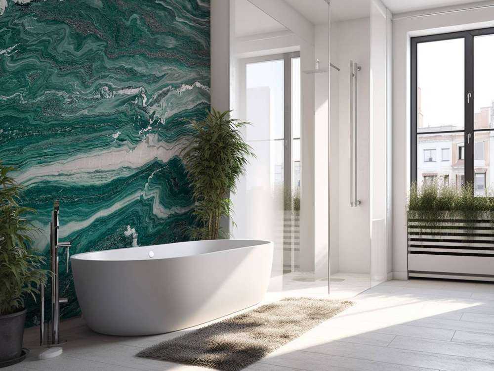 Zielony i biały marmur