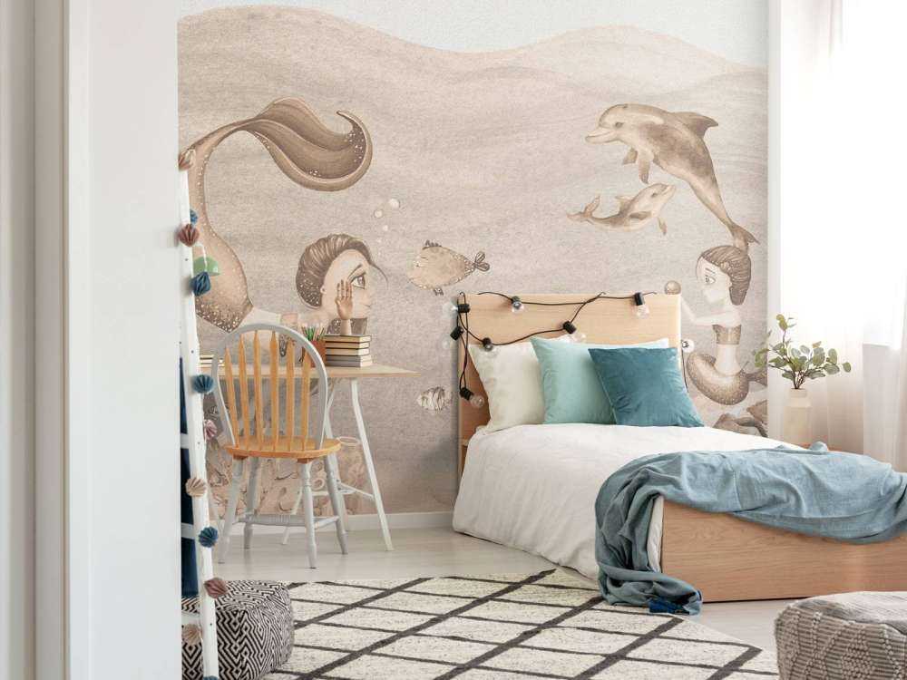 Świat syren w kolorze taupe