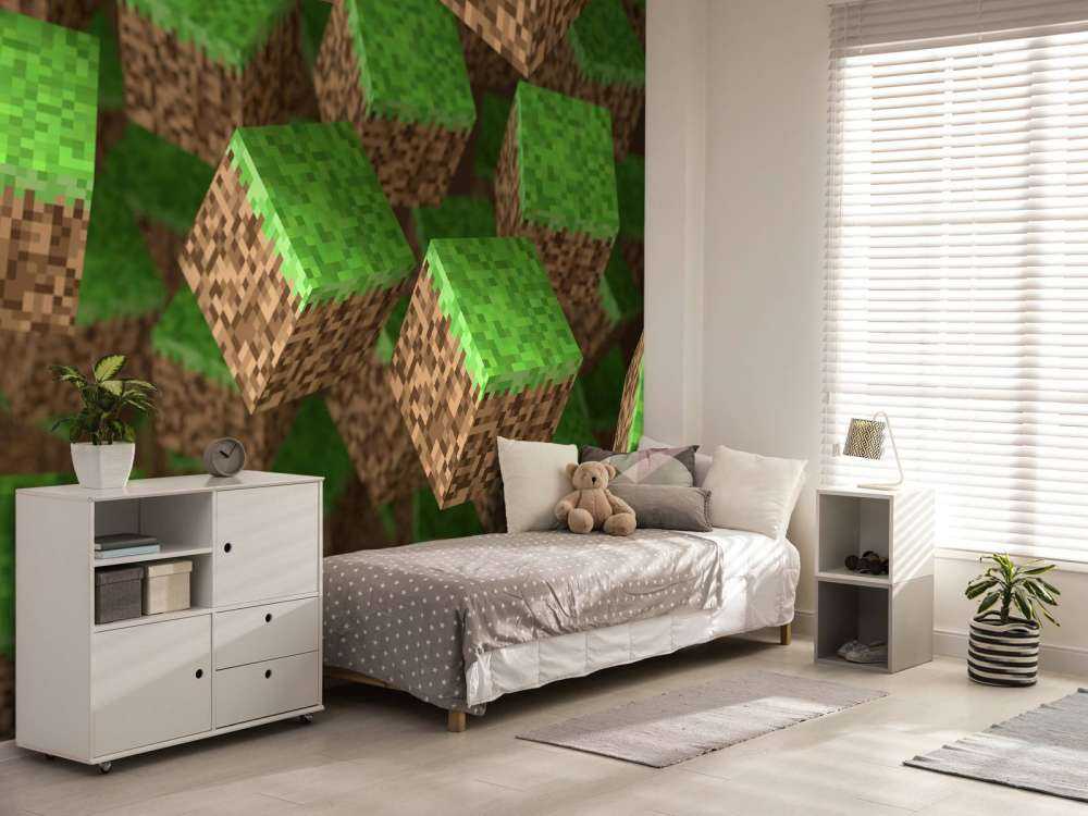 Bloki 3D Minecraft z trawą