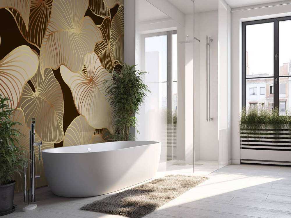 Brązowe liście tropikalne