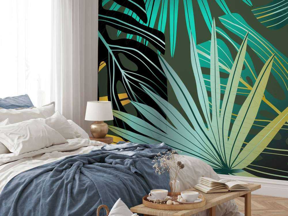 Panorama tropikalnych liści