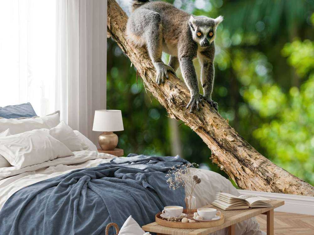 Małpa włochata na drzewie