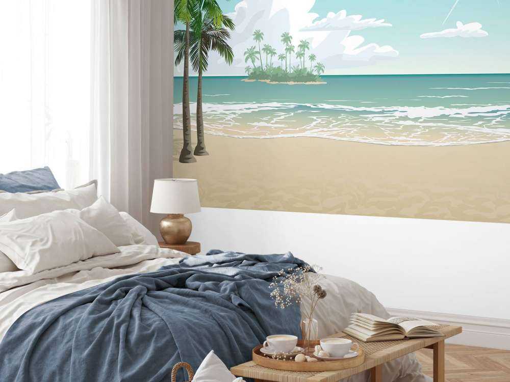 Błękitna, słoneczna plaża