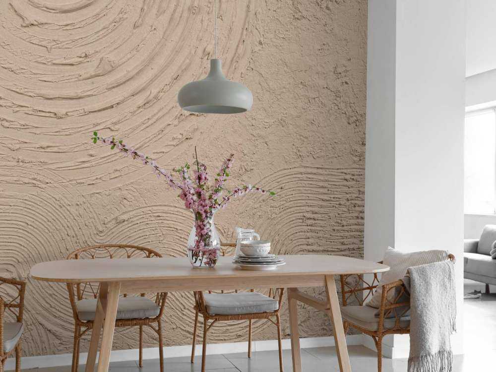 Organiczne kształty i linie w kolorze taupe