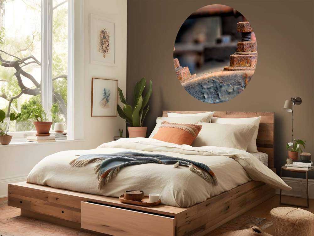 Detal zardzewiałego kotła parowego (B