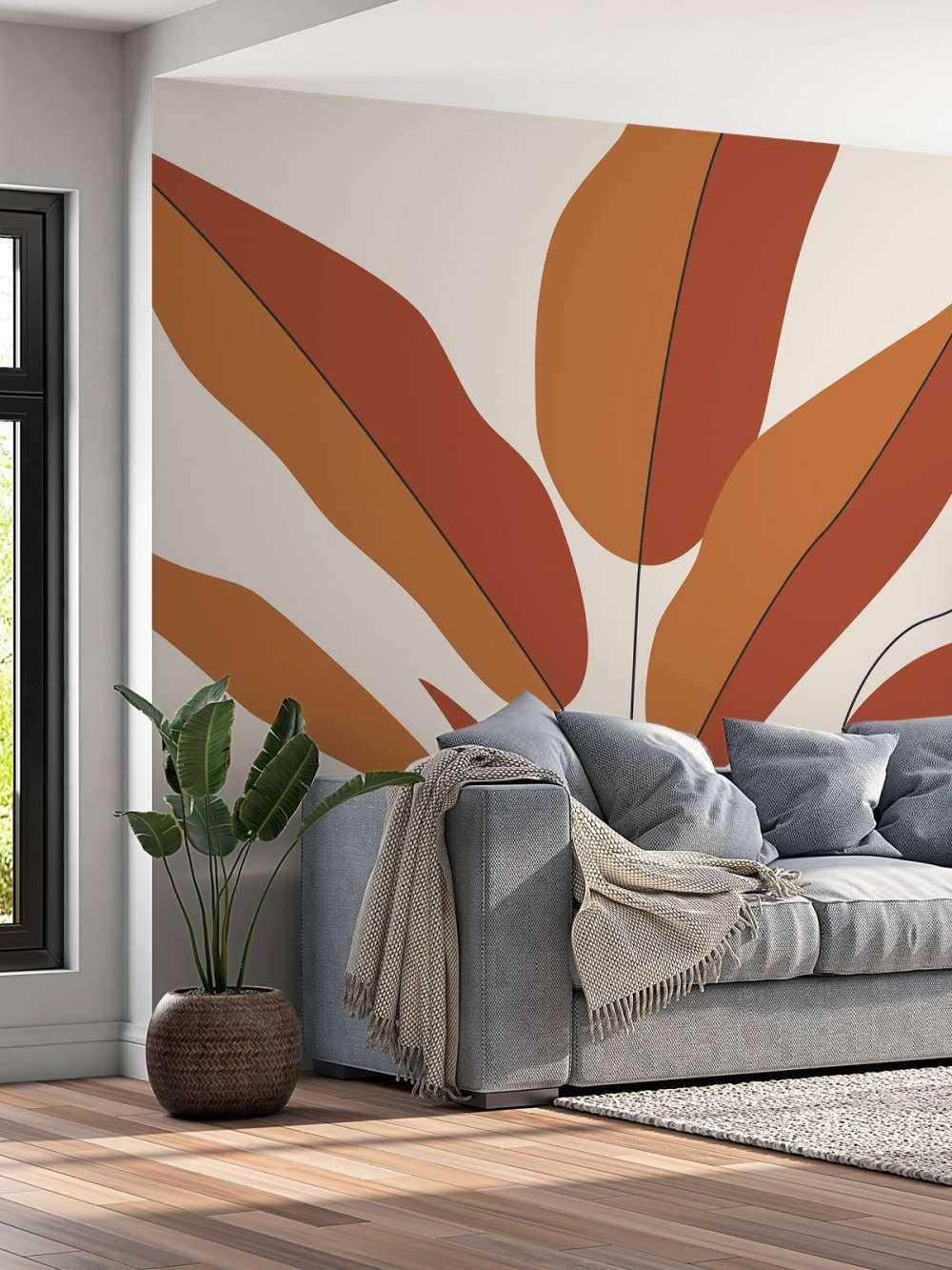 Minimalistyczna czerwona roślina