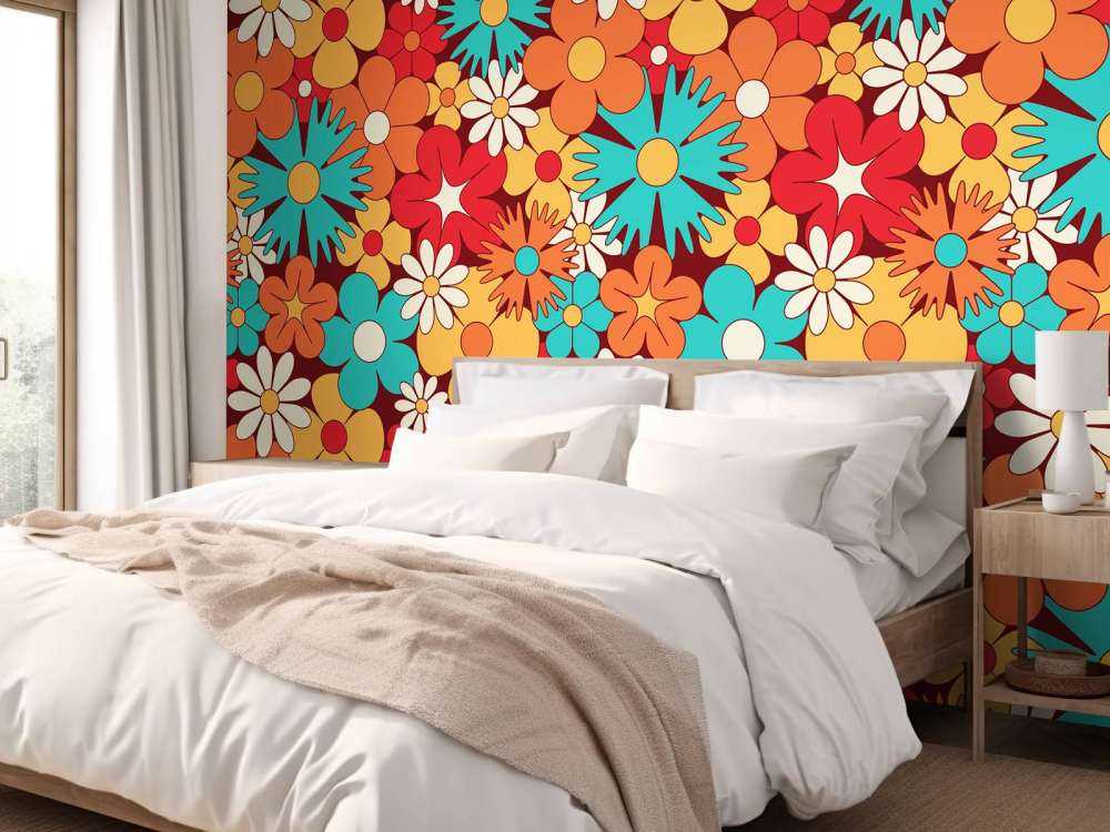 Wesołe kwiaty w stylu retro