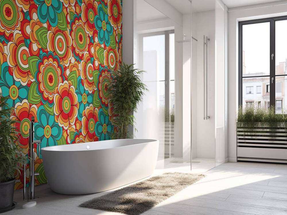 Kolorowe kwiaty w stylu retro