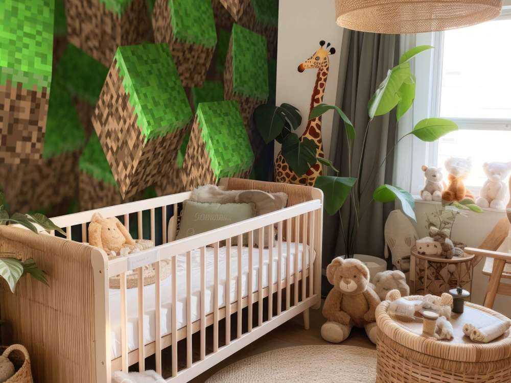 Bloki 3D Minecraft z trawą