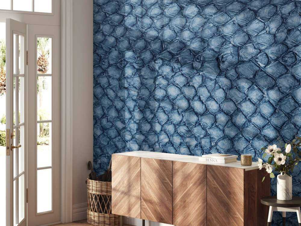 Tekstura skóry łososia w kolorze niebieskim