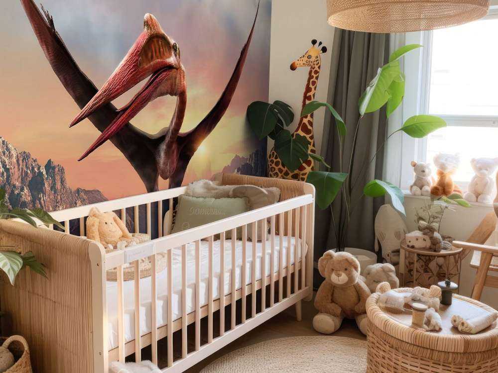 Quetzalcoatlus lecący nad górami