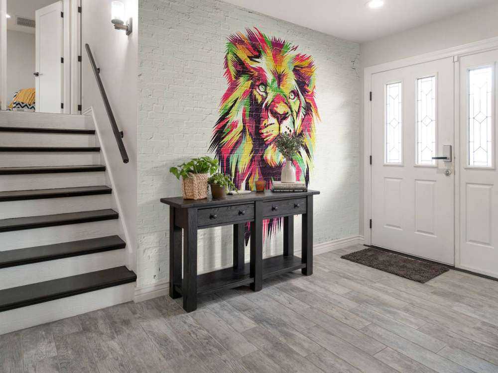 Graffiti przedstawiające lwa