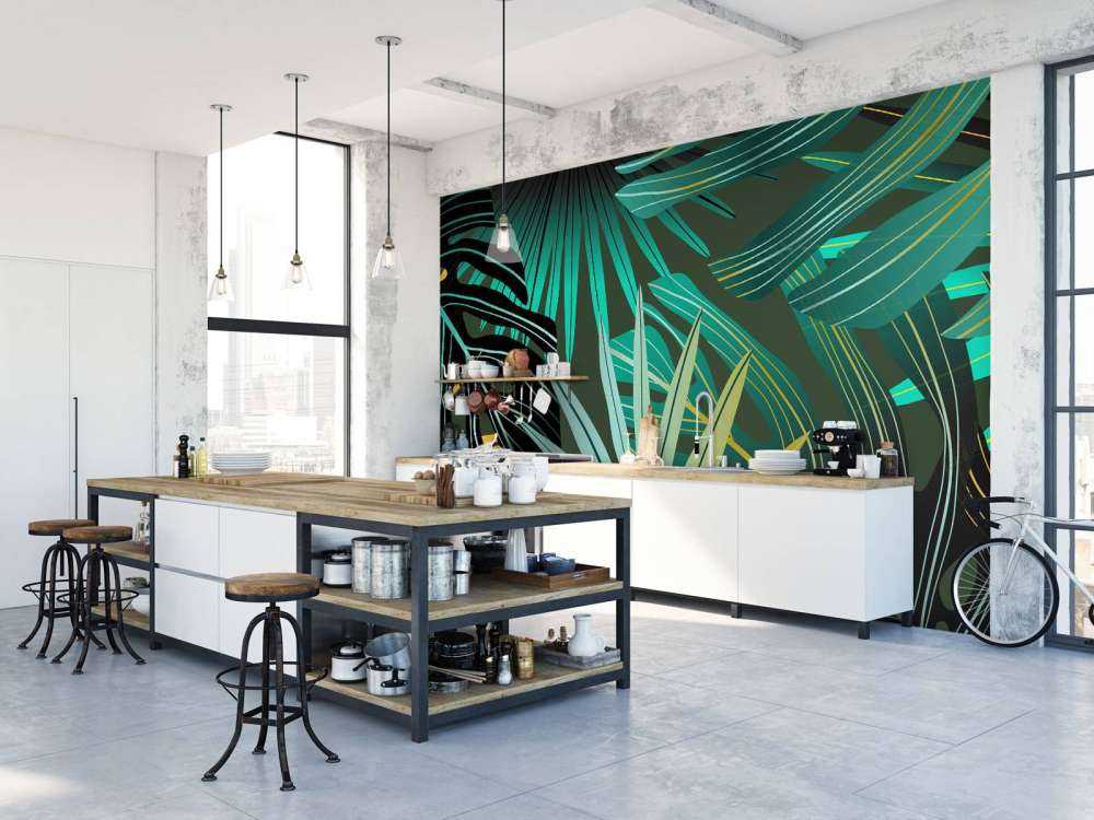 Panorama tropikalnych liści