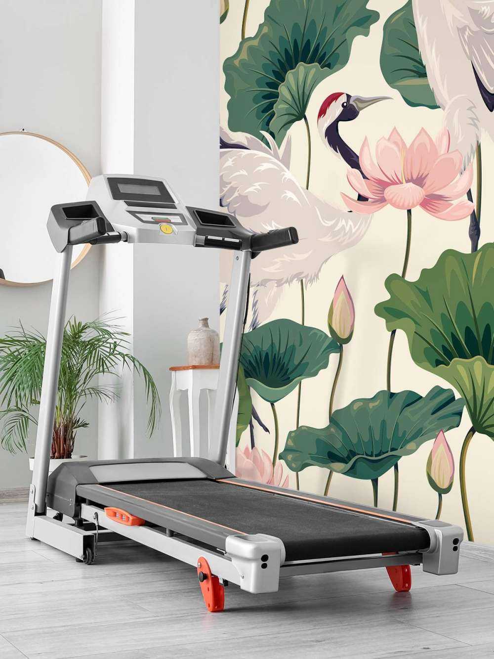 Para żurawi z lotosem