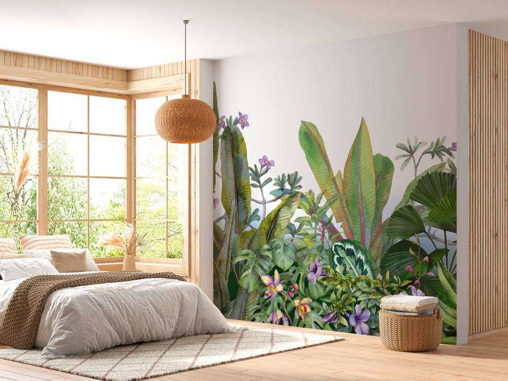 Akwarelowe liście i kwiaty