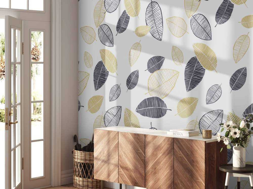 Złote czarne liście