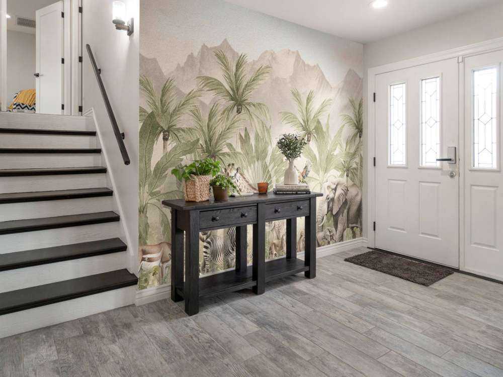 Krajobraz górski ze zwierzętami