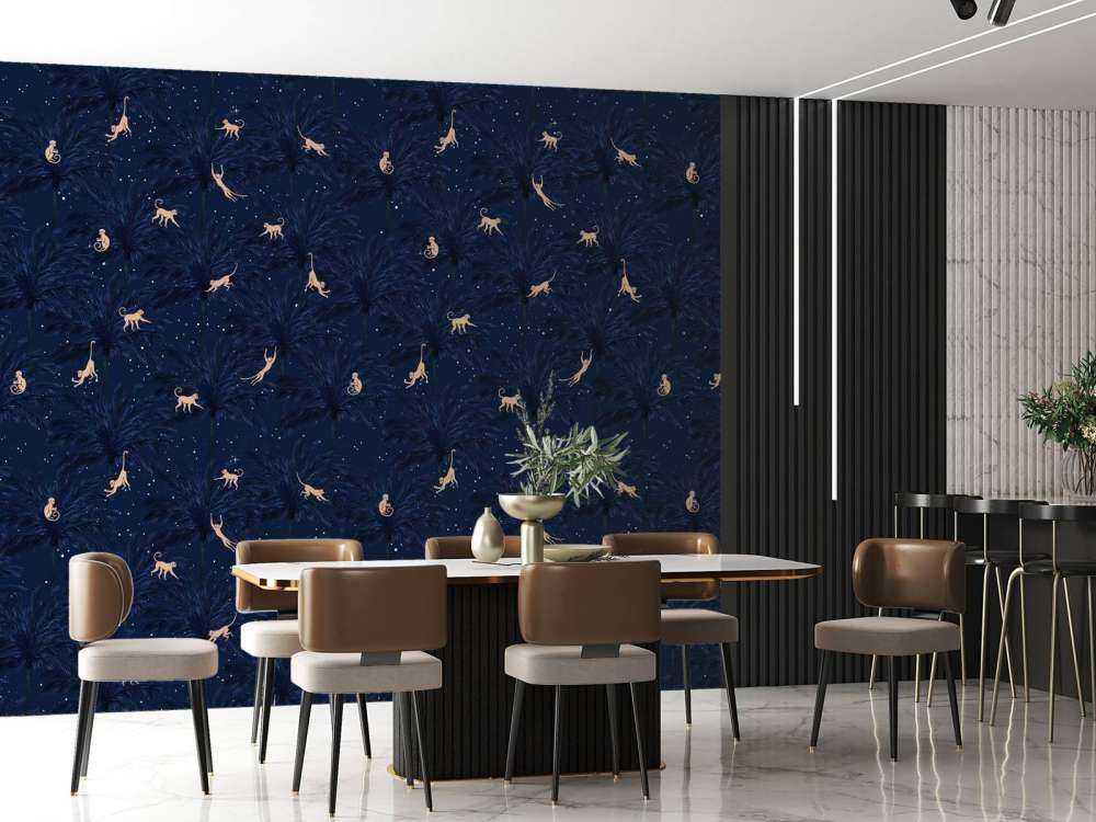 Tropikalne małpy - niebieski