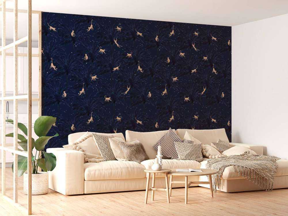 Tropikalne małpy - niebieski