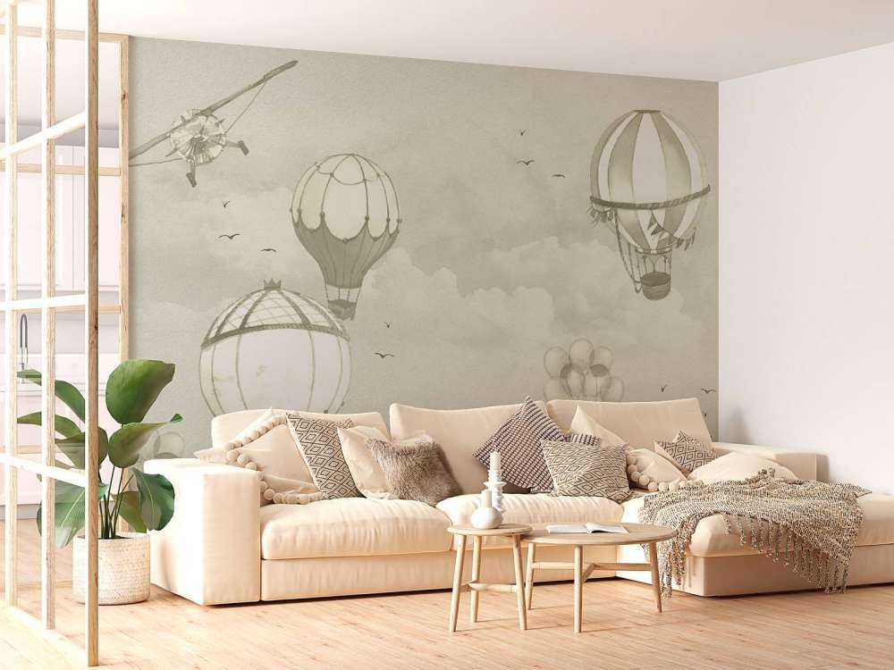 Balony na ogrzane powietrze w kolorze zielonym