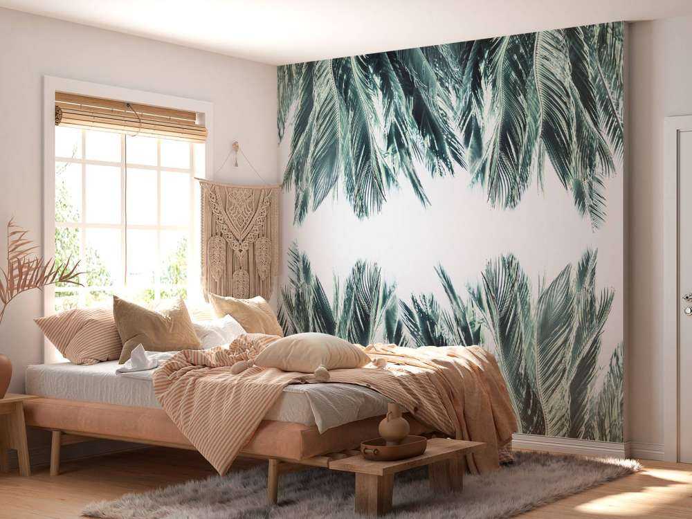 Liście palmowe na białym tle