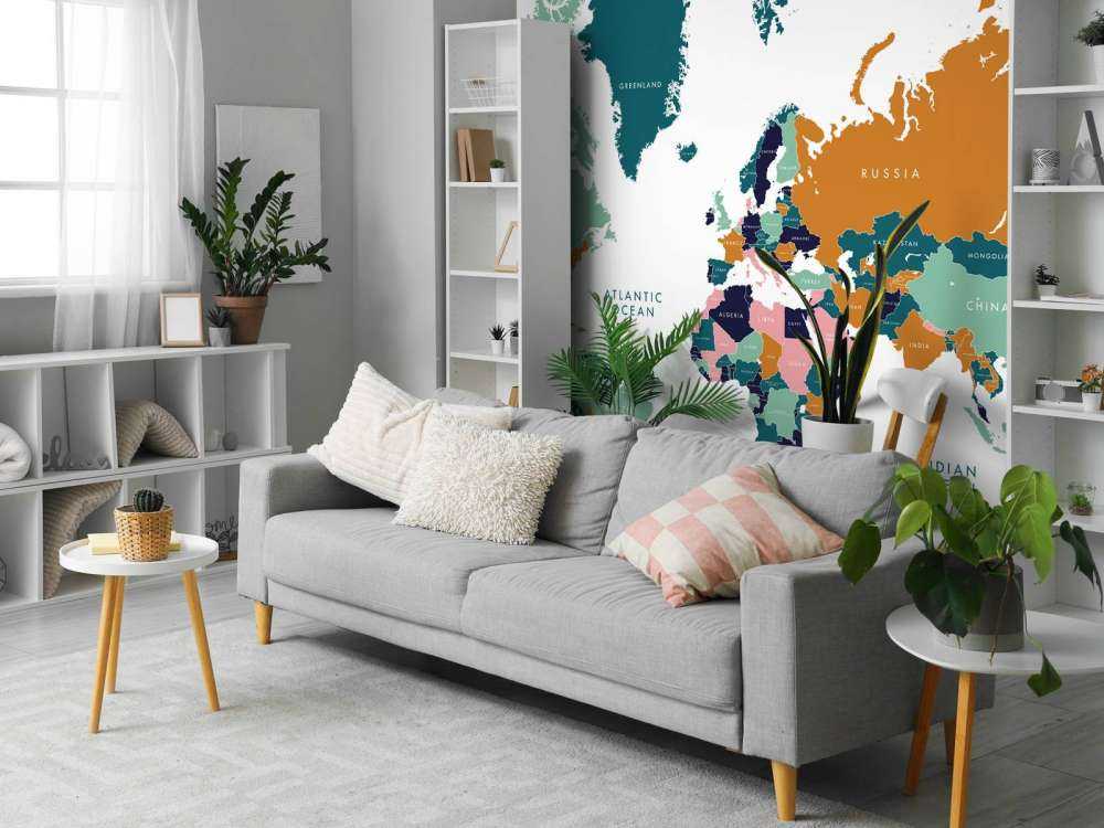 Mapa świata z oceanicznymi zwierzętami