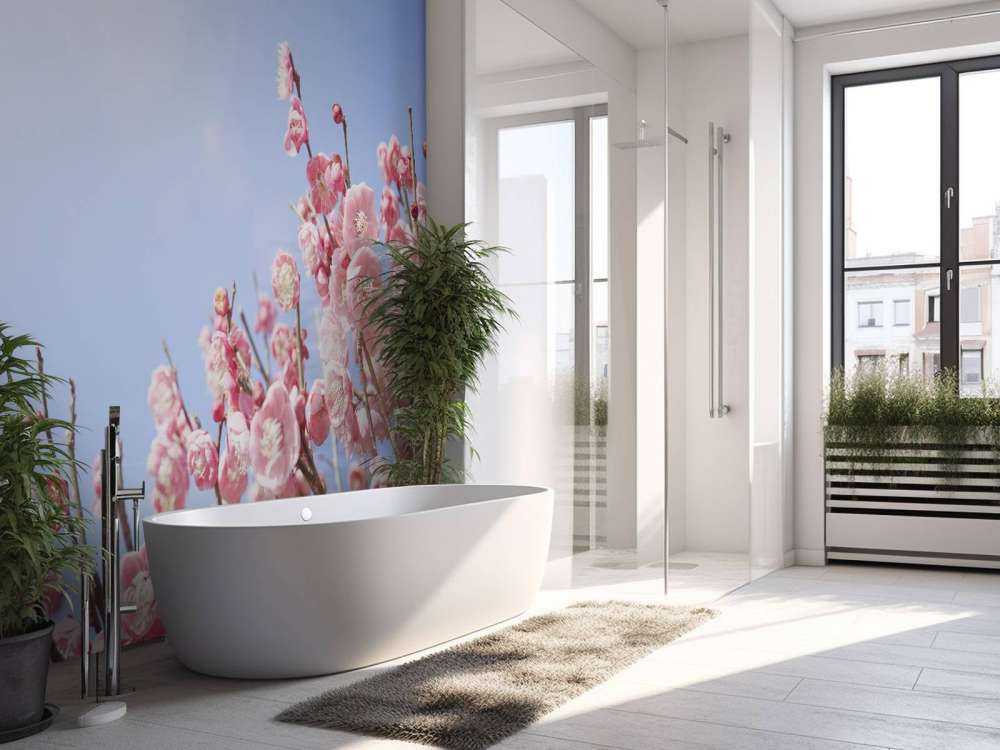 Kwiaty na tle błękitnego nieba