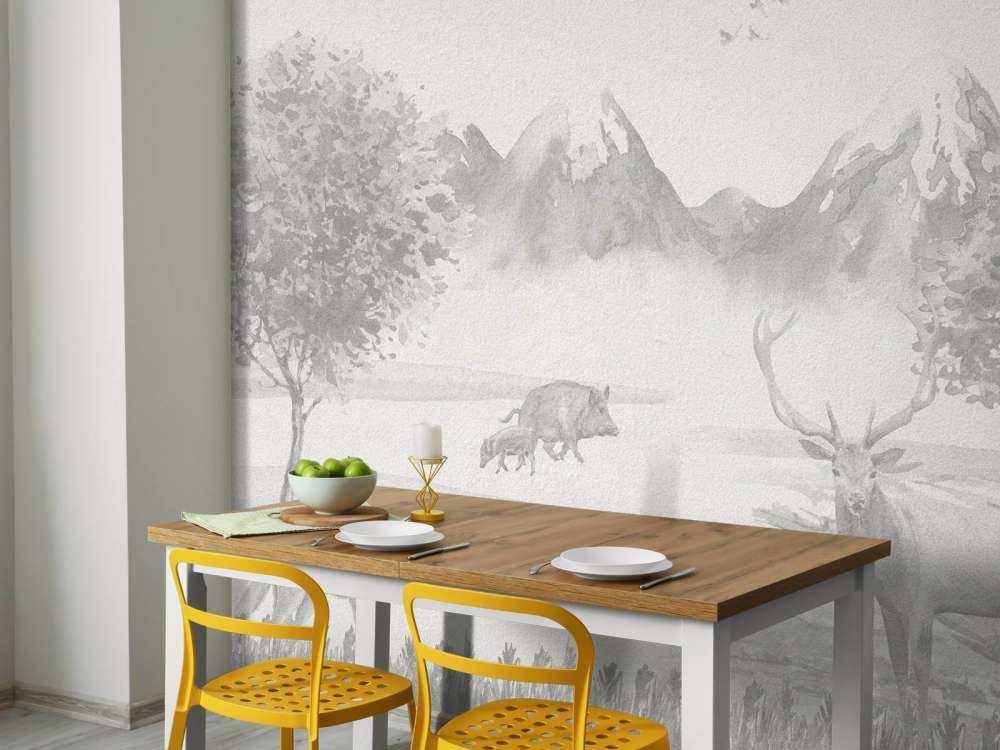 Zwierzęta leśne w odcieniach szarości